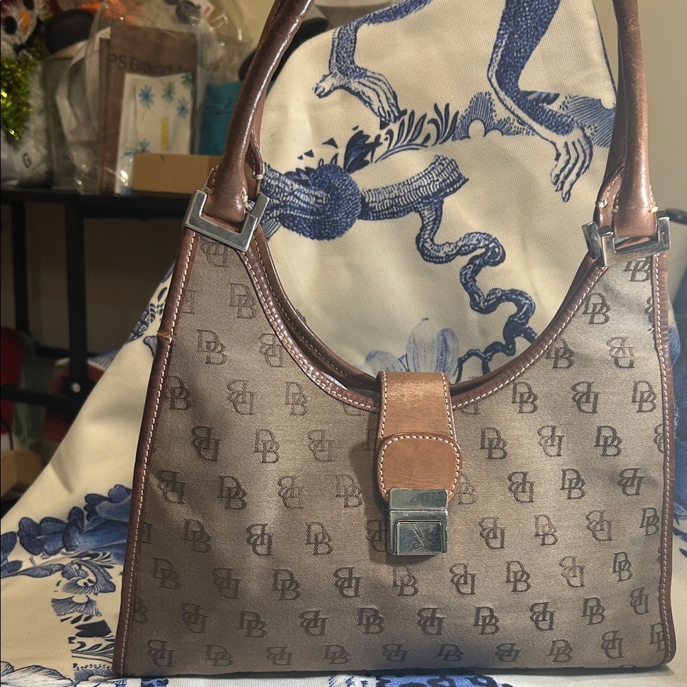 *SALE*Dooney & Bourke Vintage Monogrammed Authentic Brown Shoulder Bag